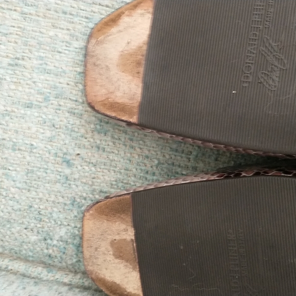 Donald J Pliner square toe pumps shoe khaki brown 2" heel loafer look size 8.5 M - Picture 9 of 12